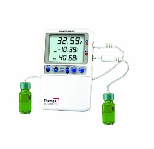 Thomas Traceable Hi-Accuracy Refrigerator Thermometer, with 2 Bottle Probe, -58