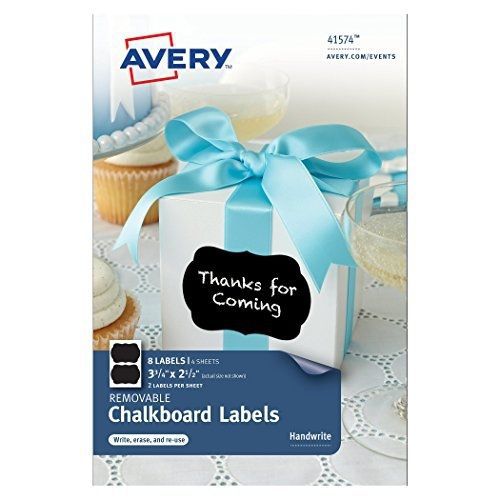 Avery Removable Chalkboard Labels , 3-3/4 x 2-1/2 Inches, Pack of 8 Labels