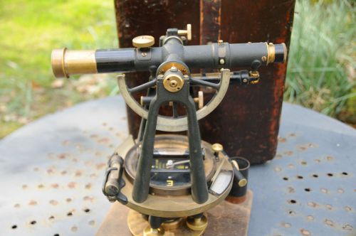 ANTIQUE VINTAGE C.L. BERGER &amp; SONS ASTRONOMICAL TRANSIT AND ORIGINAL WOOD BOX...