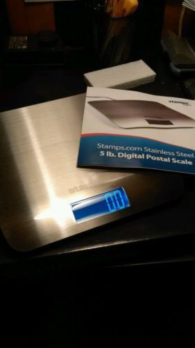 Stamps.com USPS digital scale - 5# Latest Edition Model - Stainless Steel! BIN!