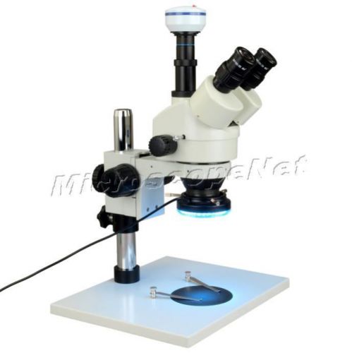 OMAX 3.0MP USB Digtial 7-45X Zoom Stereo Microscope+Shadowless 60 LED Ring Light