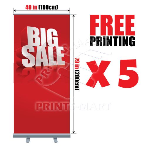 (5X) 40&#034;x79&#034; Trade Show Event Retractable Roll Up Banner Stand FREE PRINT &amp; SHIP