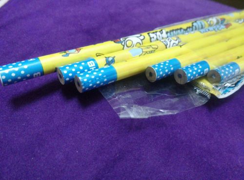 Normal Black HB student school children office PENCIL cute blue yellow supperman
