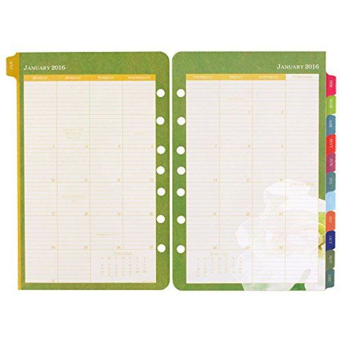 Day-Timer Two Page Per Month Refill 2016, 12 Months, Loose-Leaf, Desk Size, 5.5