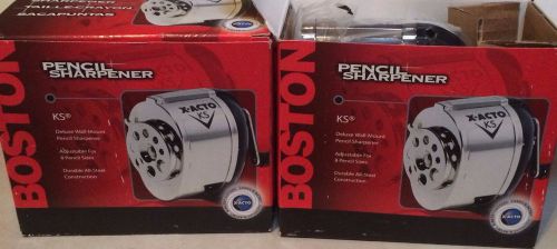 TWO NEW Boston Pencil Sharpener X-ACTO KS Deluxe Wall Mount Steel