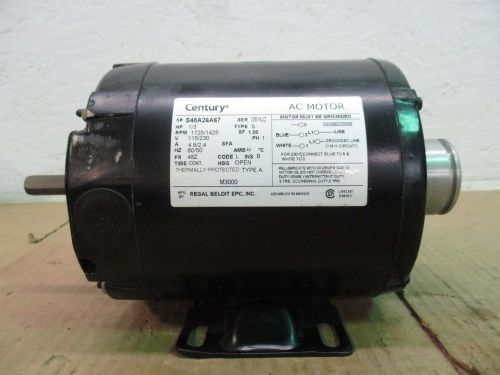 Century 1/3hp ac motor #523333d mod:s48a26a67 sn:1314j2 fr:48z hp:1/3 new for sale