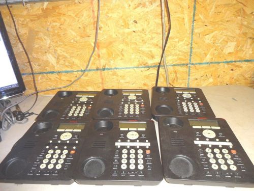 Lot Of 6 Avaya 1608 VoIP Office Telephone Bases Only Black 1608D01A-003