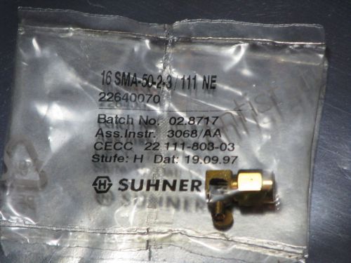 Huber+Suhner 16 SMA-50-2-3/111 NE, right angle crimp adapter 22640070