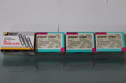400 paper Clips Silver Regular #1 Paper Clips smooth non-skid finish nickel