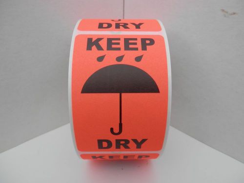KEEP DRY International Symbol fluorescent red Warning Label Sticker 250/roll