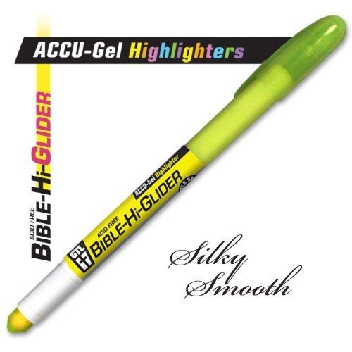 G T Luscombe 1 X Highlighter-ACCU-Gel Bible Hi-Glider-Yellow