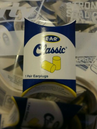 3M E-A-R Classic Earplugs, Pillow Paks, Uncorded, Foam, Yellow, 50 Pairs