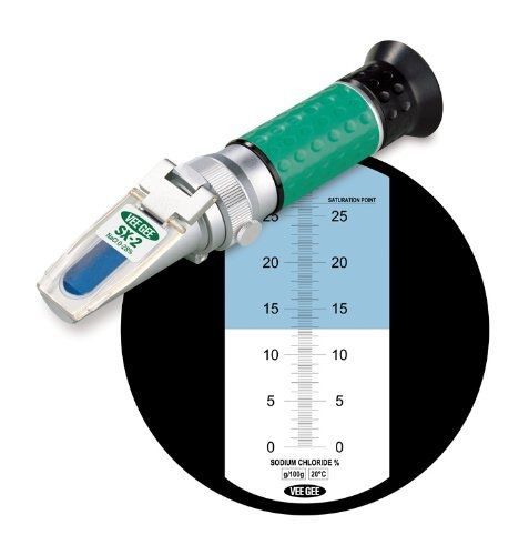 Vee gee scientific sx-2 handheld refractometer, with sodium chloride scale, for sale