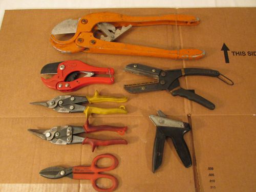 7 pc hand ratchet pvc cutter  tin snips craftsman wiss lee benz gd for sale