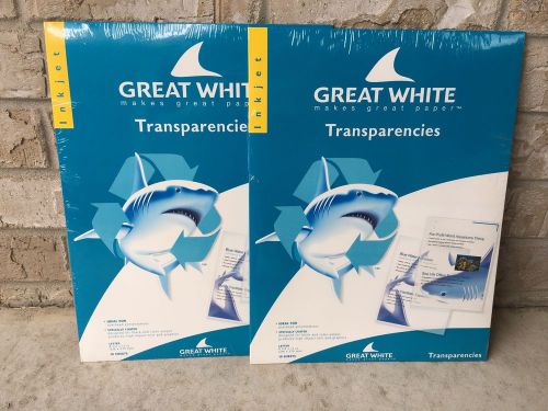 Lot of 2 NEW Inkjet Printer Transparency Sheets Great White 10-Pack 8.5x11