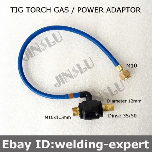 Tig torch power gas dinse adaptor 35 50 12mm m10 gas for m16 x 1.5mm wp 17 18 26 for sale