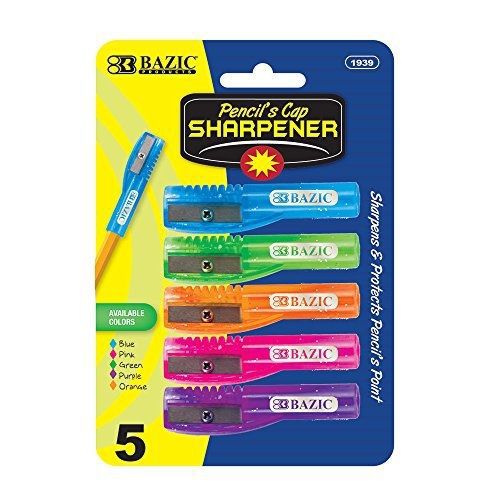 Bazic 3 Pk, BAZIC Pencil Cap Sharpener, 5/Pack (Total of 15)