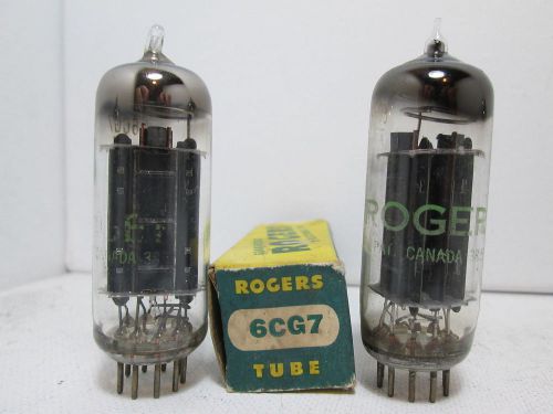 Pair Rodgers (Canada) 6CG7 Black 3 Plate D Getter Vacuum Tubes Tested #5.820
