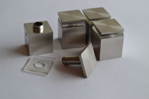 Satin finish stainless steel square standoff 7/8&#034; x 7/8&#034; (4) for sale