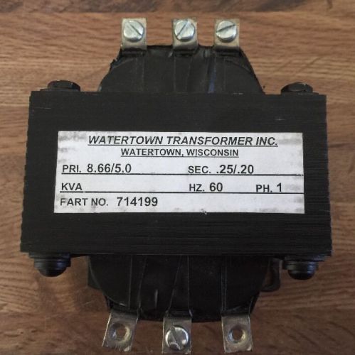 Watertown Transformer Part No. 714199 60HZ. PH. 1