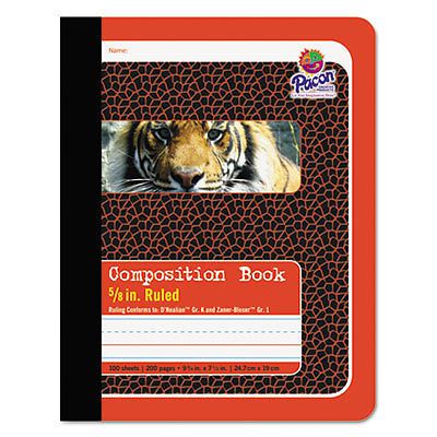 Composition Book, 5/8&#034; Ruling, 9-3/4 x 7-1/2, 100 Sheets, Sold as 1 Each