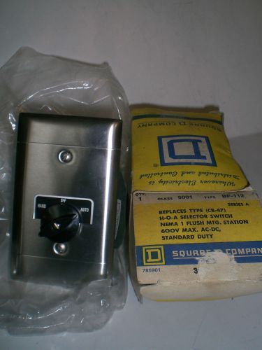 Square d h-o-a selector switch 39043 class 9001 type bf-112 , new in box for sale