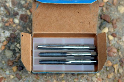 New   3pc greenfield 1/4-28 nf hs  hand tap set-- pl-ta- bo--- made in usa for sale