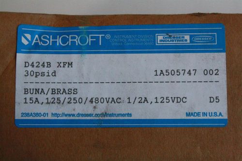 Ashcroft D424B XFM Pressure Switch, 30psi