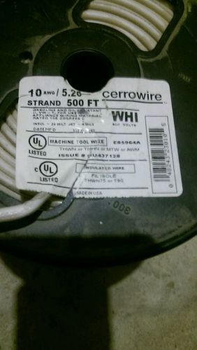 Building wire, copper, stranded,white,10 awg, 500&#039;,new,thwn,thhn,insulated wire