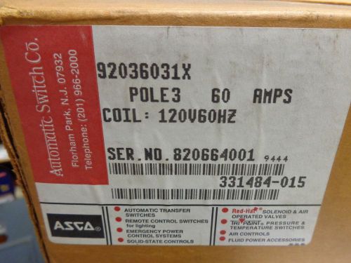 New in box asco 60a, 3p 920 &#034;rc&#034; remote control switch 600v cat# 92036031 for sale