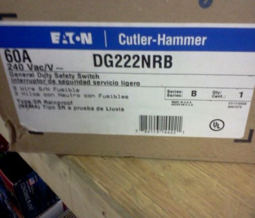 CUTLER-HAMMER DG222NRB 60A 240 Vac SAFETY SWITCH
