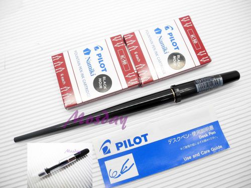 Pilot DPN-70-EF Desk Fountain Pen EF Nib + 12 BK refills + CON-50 converter ,BK