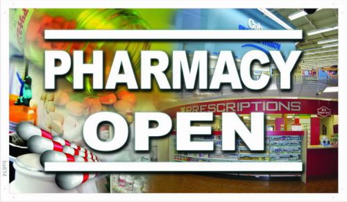 ba614 Pharmacy OPEN Banner Shop Sign