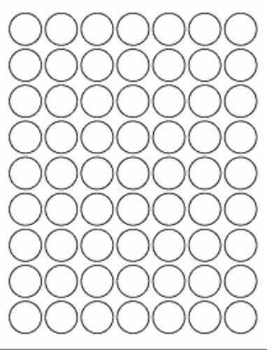 5 Sheets 1&#034; Round Label Sheets White 63/Sheet