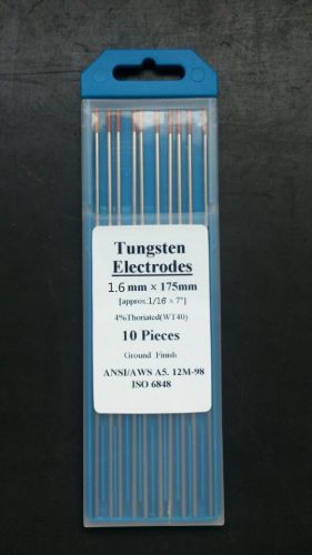 10PK1/16&#034;* 7&#034;(1.6*175mm),Orange WT40,4% Thoriated Tungsten Welding TIG Electrode