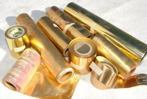 9 x rolls vintage whiley gold leaf gilding embossing finishing stamping foil for sale