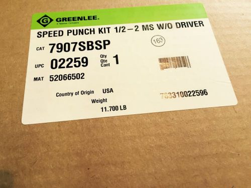 NEW GREENLEE 7907SBSP Speed Punch Kit 1/2&#034; - 2&#034;