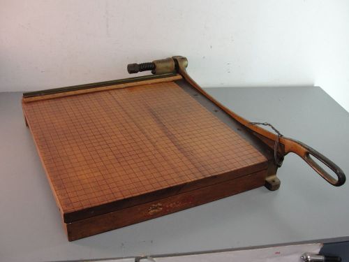 Ingento no 5 maple wood cast iron paper school cutter trimmer slicer 16&#034; vintage for sale