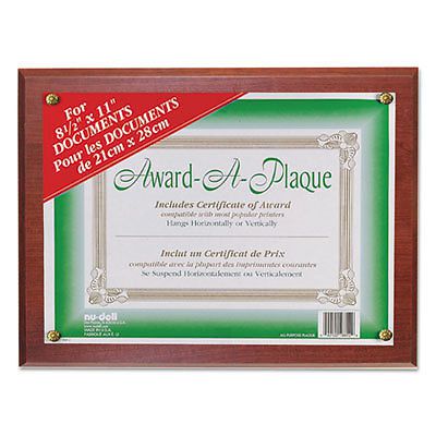 Award-A-Plaque Document Holder, Acrylic/Plastic, 10-1/2 x 13, Mahogany, 1 Each