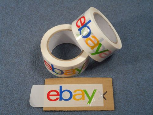 Lot 2 eBay Logo Branded BOPP Packing Packaging Shipping Sealing Tape-75 Yd Rolls