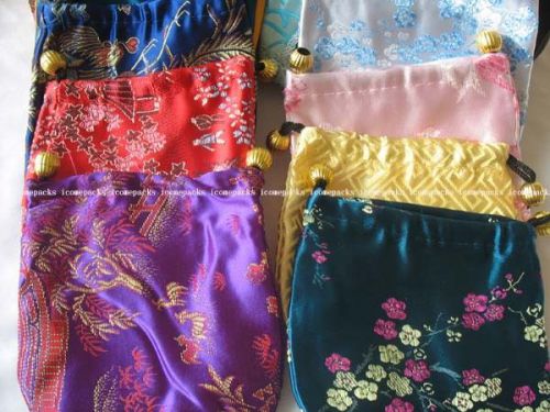 wholesale 100pcs silk jewellery bags