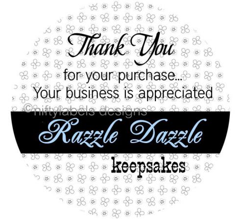 CUSTOMIZED BUSINESS THANK YOU STICKER LABELS  - BLACK FLOWER PRINT #15