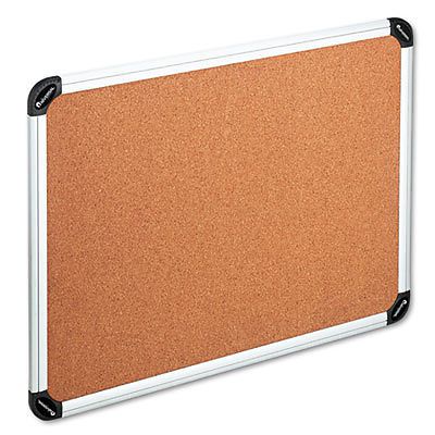 Cork Board with Aluminum Frame, 48 x 36, Natural, Silver Frame, Sold as 1 Each