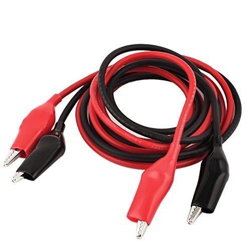 uxcell Double Ended Test Lead Alligator Clip Wire Jumper Cable 1.3M Long 2pcs