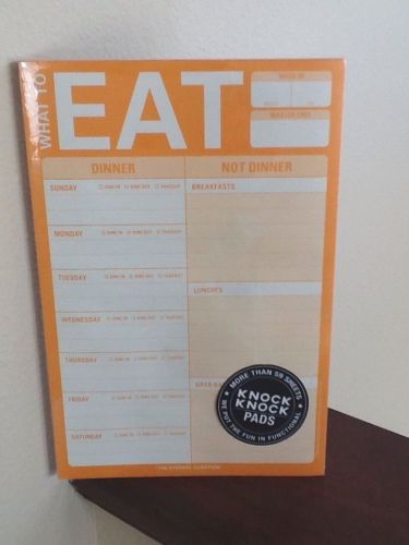 What to eat note pad 6x9 magnet back orange by knock knock for sale