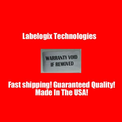 100 chrome tamperproof warranty void security labels stickers-choose your font for sale