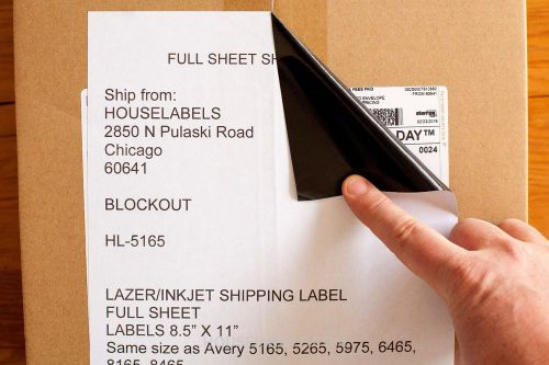 100 sheets 100 labels blockout technology same size as 8165, 5165 (8.5&#034; x 11&#034;) for sale
