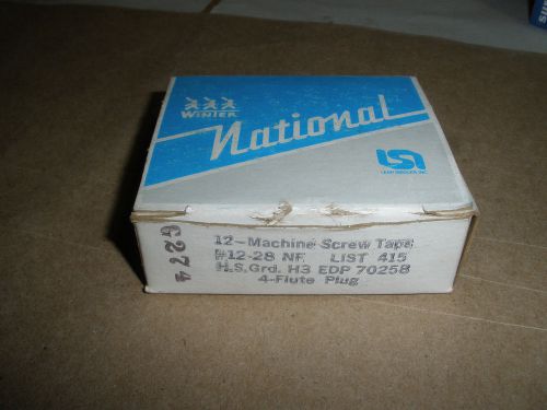 National 12-28 spiral point 4 flute plug tap gh-3 nc hs usa made for sale