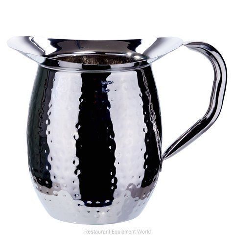 Winco WPB-2CH, 2-Quart Hammered Bell Pitcher with Ice Catcher, Stainless Steel