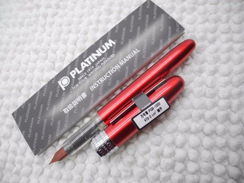 RED Platinum Plaisir 0.3mm fountain pen free 2 cartridge Black NO BOX(Japan)
